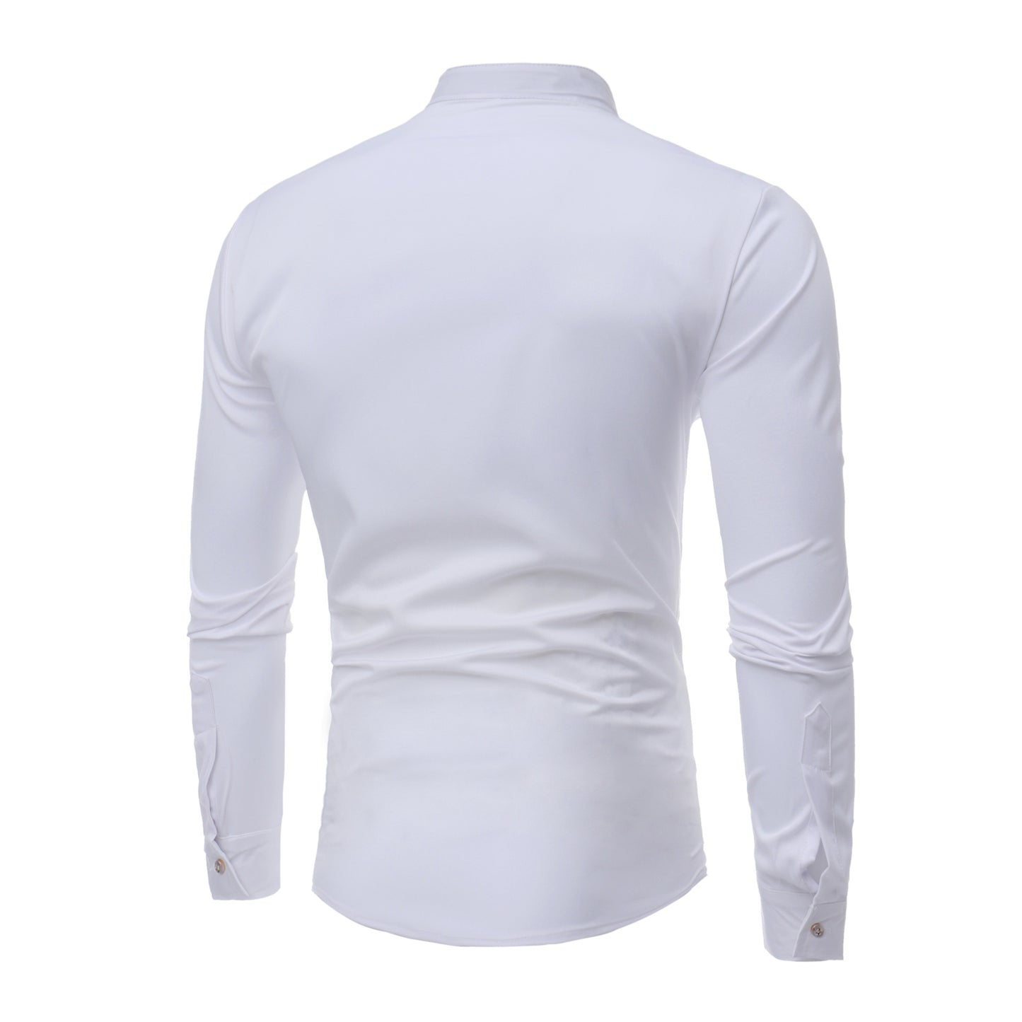 Decorative Stand Collar Long Sleeve Shirt