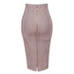 Solid color zipper bandage skirt