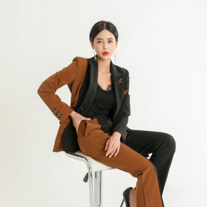 Classy Lady Suit Jacket + High Waist Pant-Two-Piece Suit