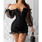 Black Sexy Mesh Dace Dress