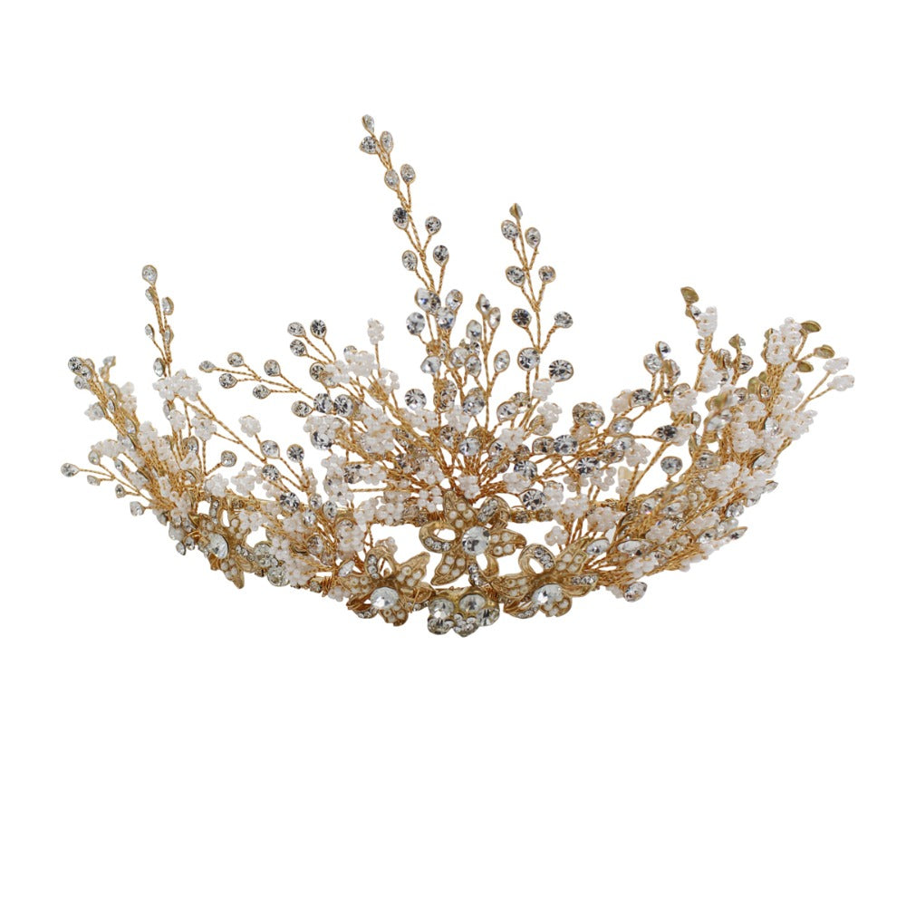 Multi-layer Beads Rhinestone Bridal Headwear