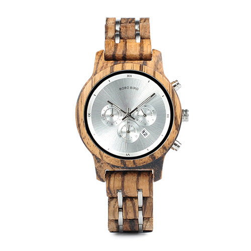 Ebony & stainless-steel Wooden Wristwatch For Men