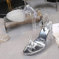 Glass Crystal Heel Sandals