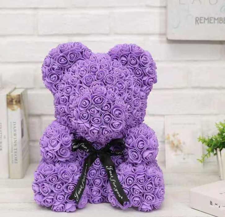 25cm Cute Flower Rose Bear Handmade Valentines Gift