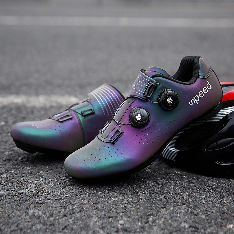 Professional Racing/Bike Sneakers Colorful Light Breathable Self-locking Shoes