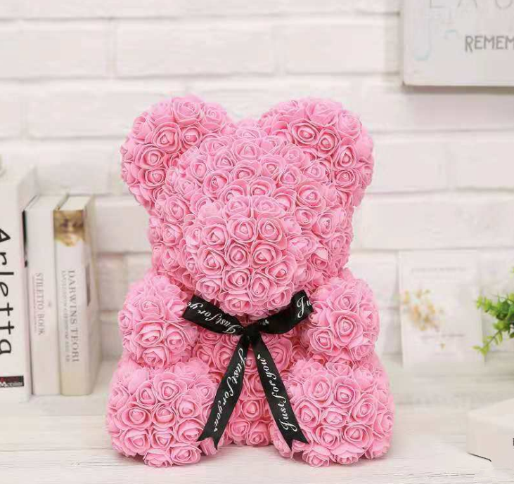 25cm Cute Flower Rose Bear Handmade Valentines Gift