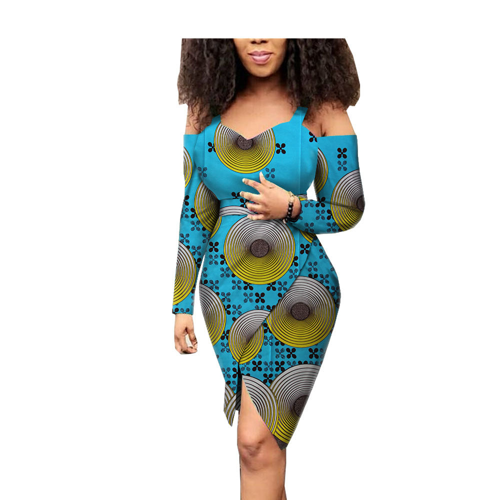 Africa printed cotton dress