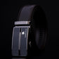 Leather business belt with automatic buckle