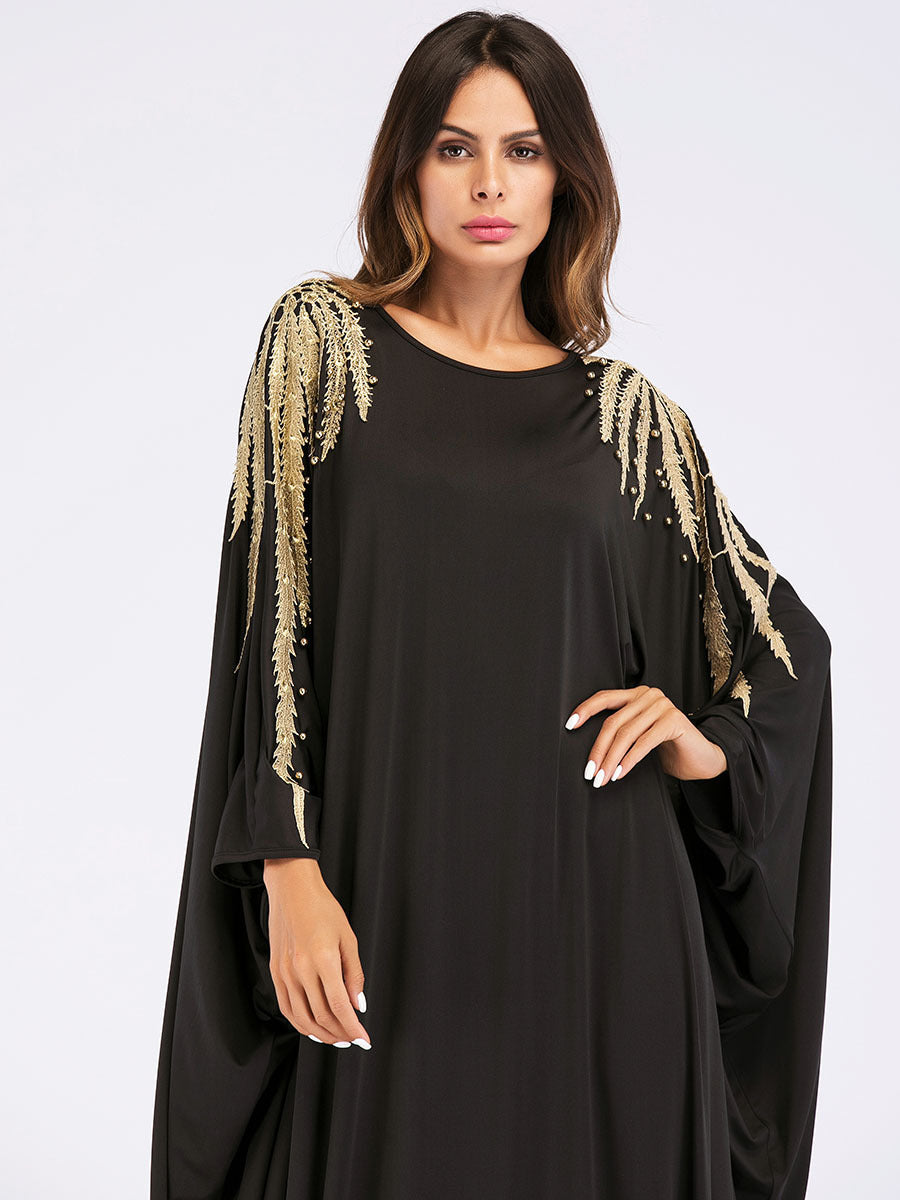 Muslim Hui Dubai Beaded Bat Sleeve Robe