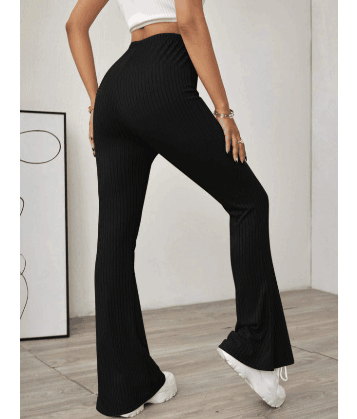 Falling Sense Flared High Waist Yoga Pants Knit Sports