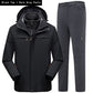 Solid color jacket pants suit men three-in-one