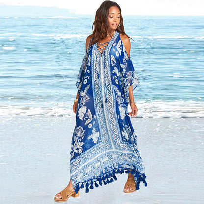 Fringed Resort Maxi Vacation wear