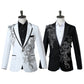 Crystal Flowers Stage Suit Jacket - Wedding Suit Jacket