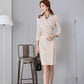 White collar slim dress - women blazer