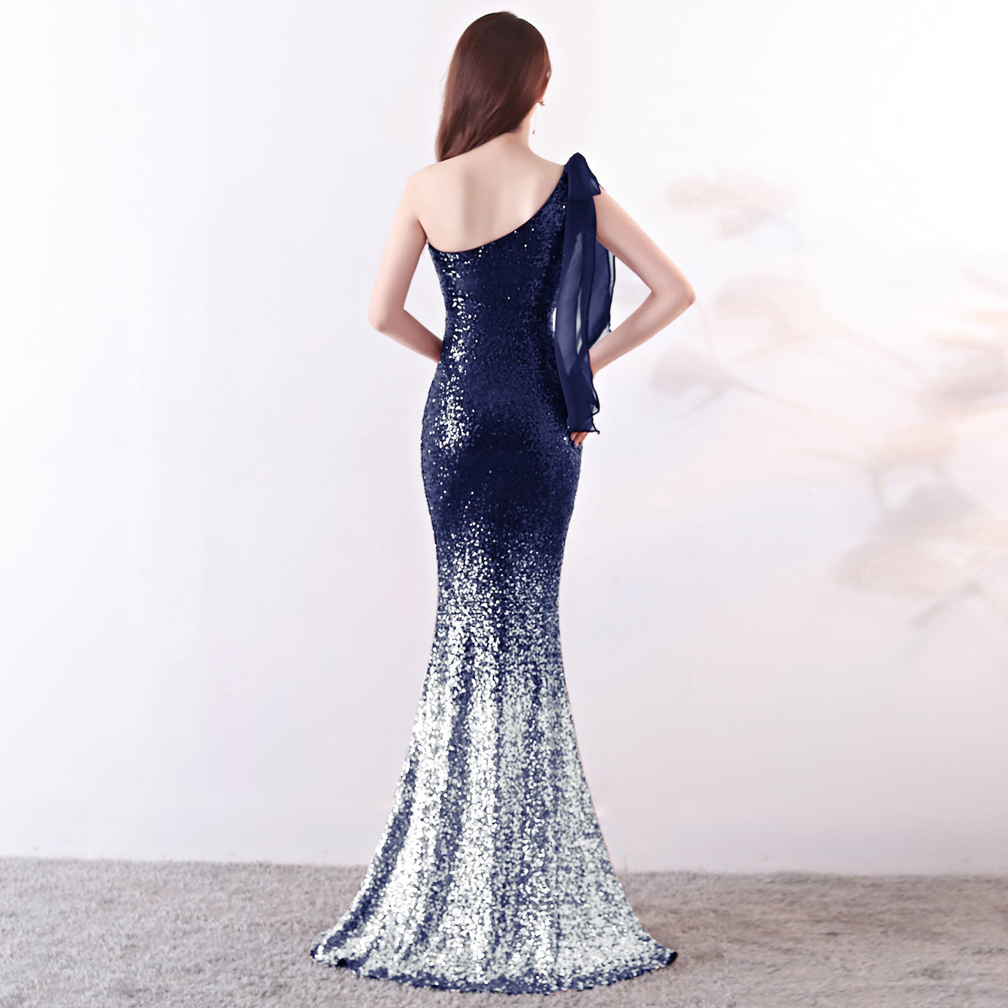 One Shoulder Party Dress Long