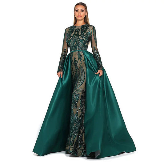 Slim high-end evening dress - Detachable