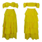 Women's Tube Top Ruffle Skirt Two Piece Set