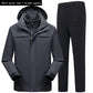 Solid color jacket pants suit men three-in-one