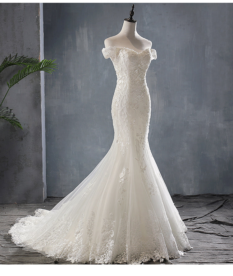 Mermaid light wedding dress lace