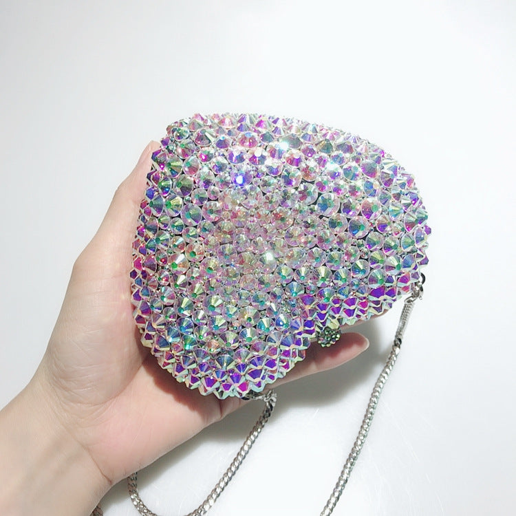 Love Shaped Full Diamond Bag Crystal Clutch