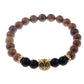 Owl Frosted Stone Lifeline Wood Grain Bracelet