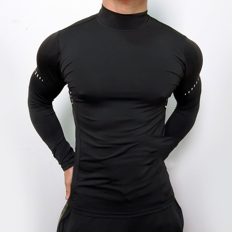 Men's Round-Neck Fitted Long-sleeved T-shirt