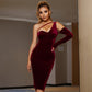 Gold Velvet Dress - Red Carpet Party Women's Clothing