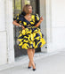 Beautiful Loose Printed Puff Dress