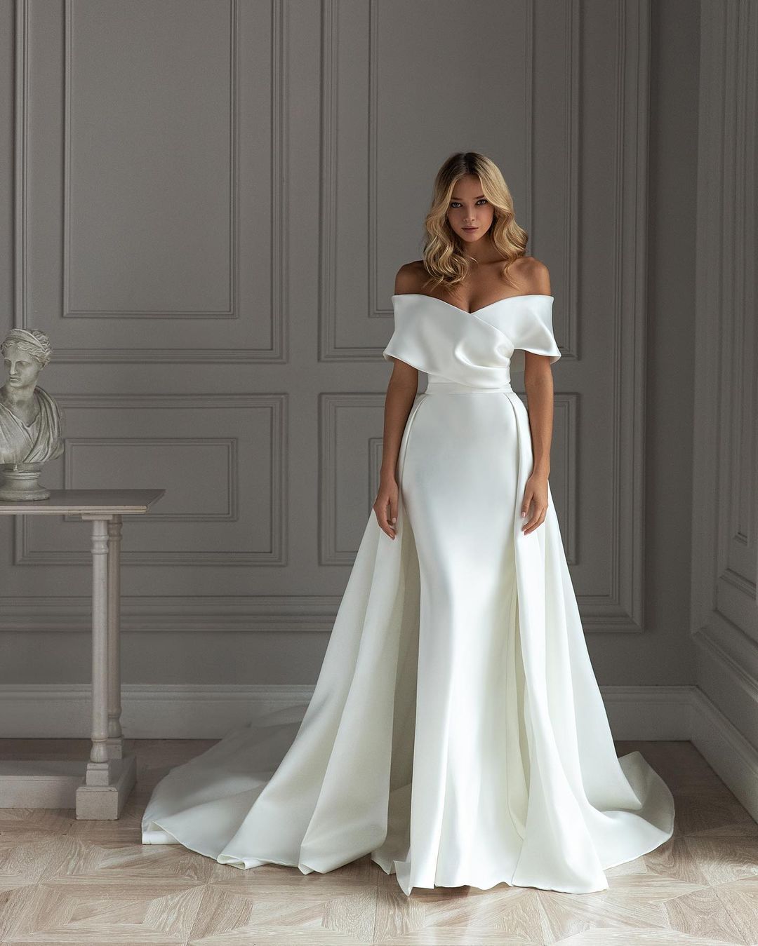 White Satin Wedding Dress