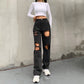 Trendy Jeans with Ripped Raw Edges