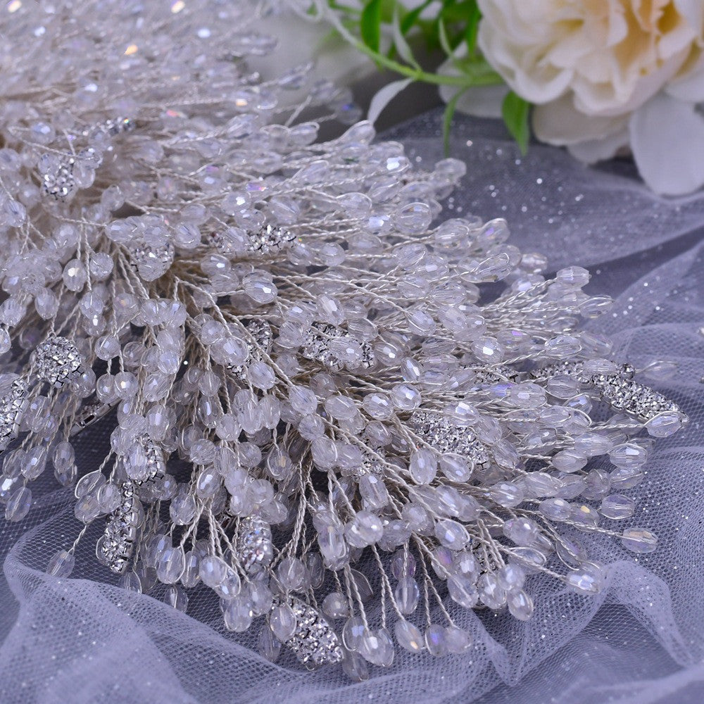 Exaggerated Crystal Rhinestone Handmade Bridal Headpiece