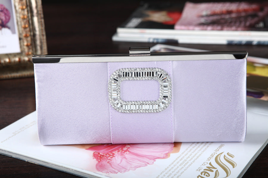 Banquet Buckle Square Diamond Clutch