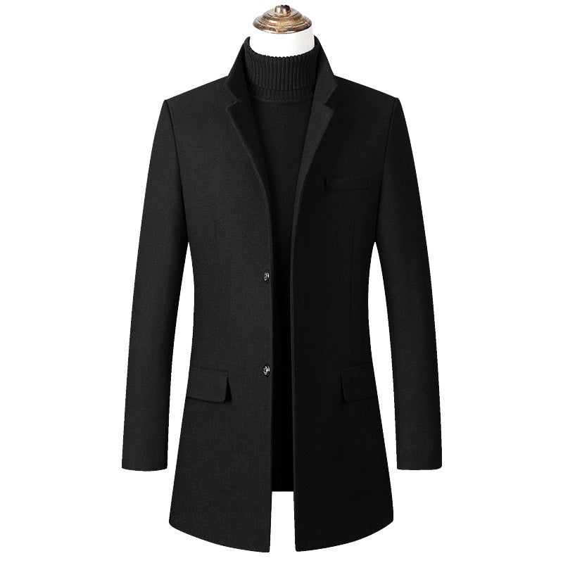 Stand Collar Woolen Coat