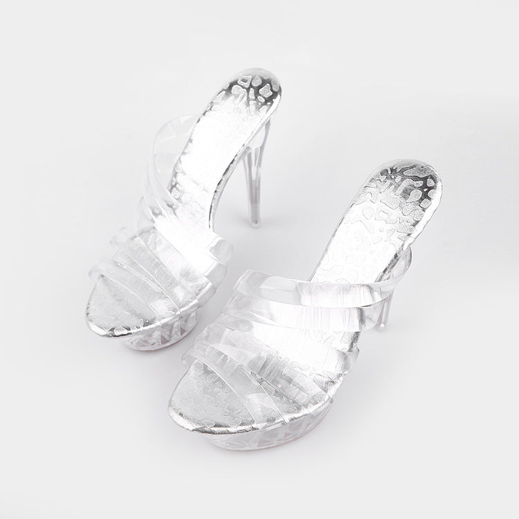 New hyaline lady high heel sandals-Glass slipper