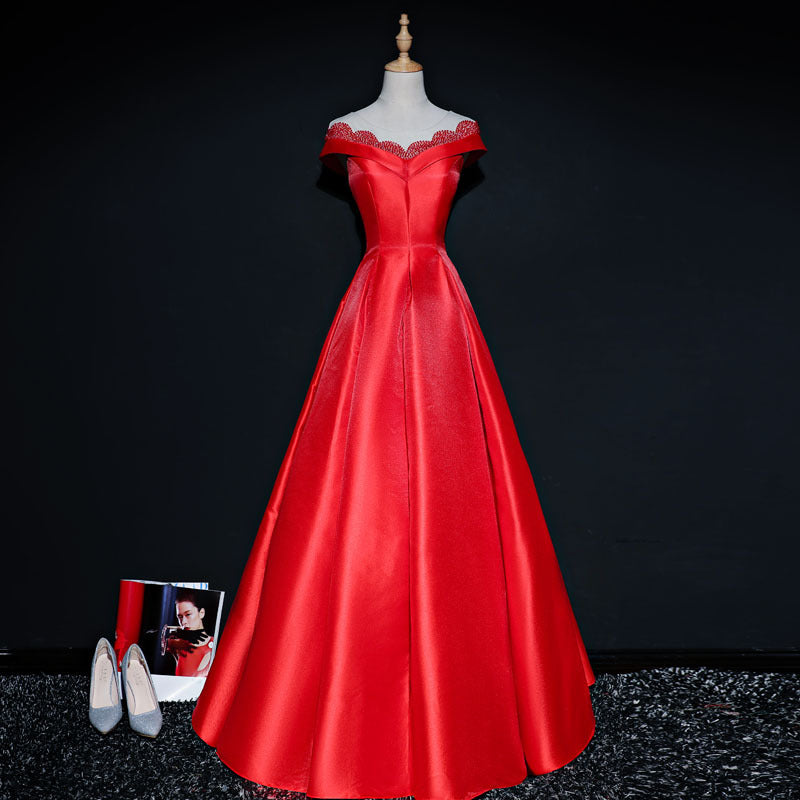 Off Shoulder Red Evening/Bridal Toast