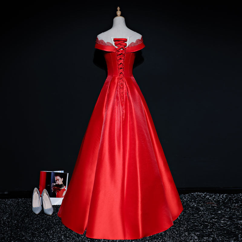 Off Shoulder Red Evening/Bridal Toast