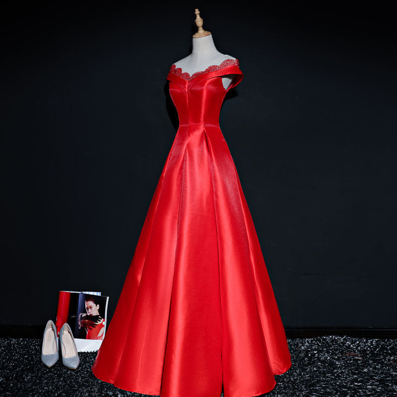 Off Shoulder Red Evening/Bridal Toast