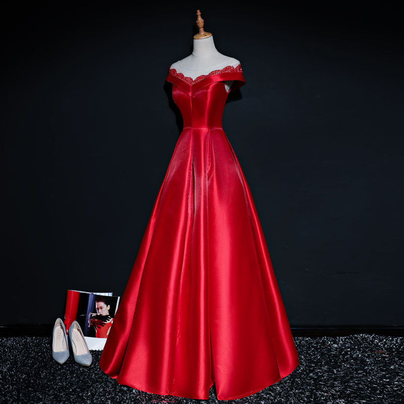 Off Shoulder Red Evening/Bridal Toast