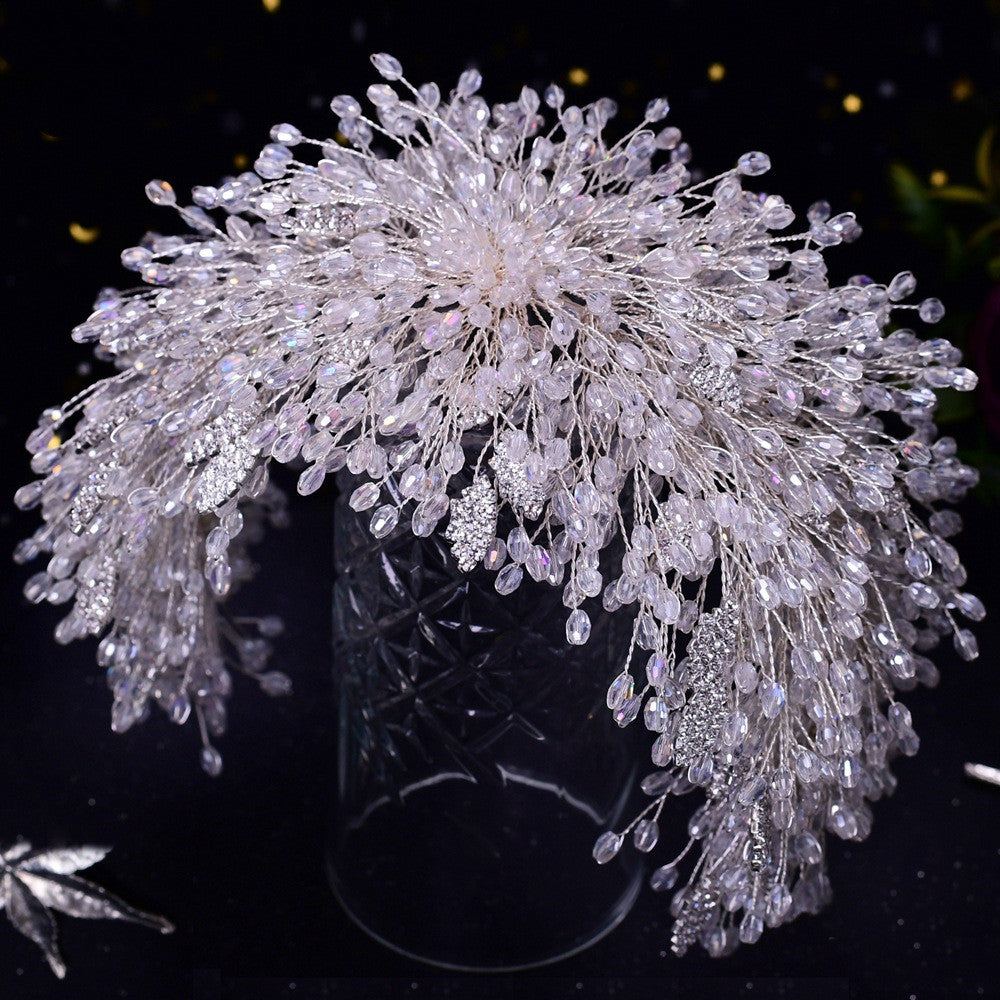 Exaggerated Crystal Rhinestone Handmade Bridal Headpiece