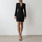 V-Neck Blazer Black Dress