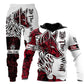 3D Wolf Print Tracksuit Hooded Two Piece Set