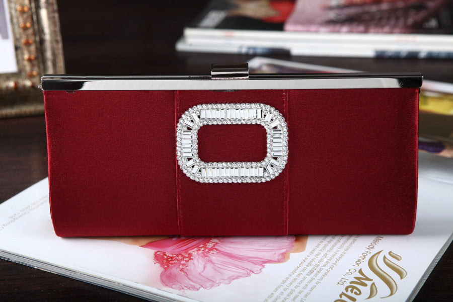 Banquet Buckle Square Diamond Clutch