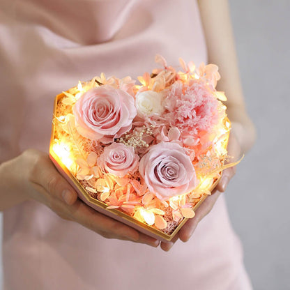 Preserved Flower Heart-shaped Gift Box Of Finished Roses