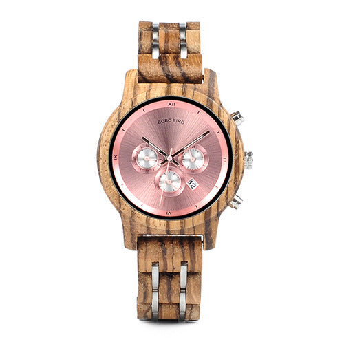 Ebony & stainless-steel Wooden Wristwatch For Men