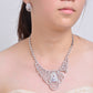 Jewelry Zircon Bridal Set Twisted Necklace Stud Earrings