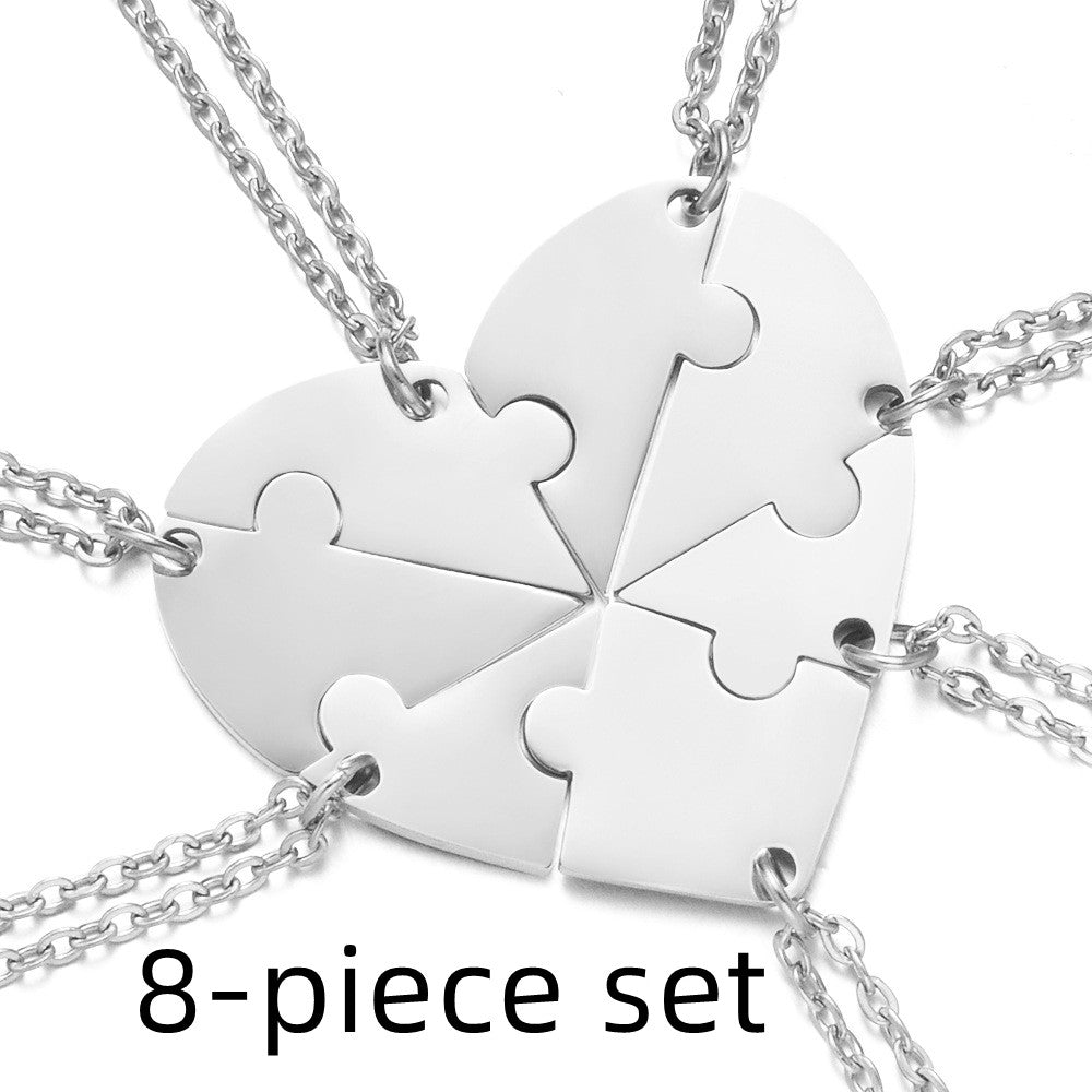 Stainless Steel Combination Heart-shaped Necklace