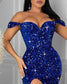 Sequin Tube Top Hip Evening Dress