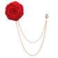 Fashion Handmade Rose Brooch Tassel Men Suit