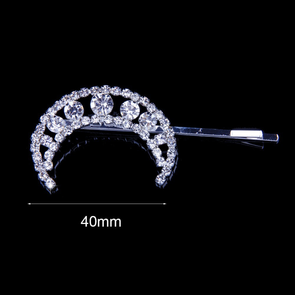 Rhinestone Word Clip Star Moon Shiny Bridal Hairpin