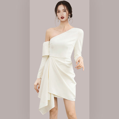 Diagonal Shoulder Dress